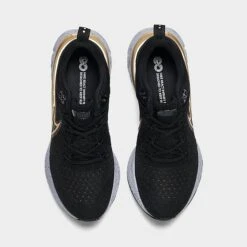 Women's Nike React Infinity Run Flyknit 2 Running Shoes Black/Metallic Gold/Ghost/Dark Smoke Grey - CT2423 009 -Nikes Shoes Shop CT2423 009 P5