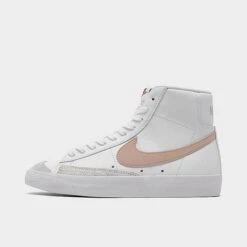 Women's Nike Blazer Mid '77 Casual Shoes White/Pink Oxford/Black/Summit White - CZ1055 118
