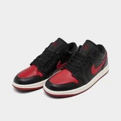 Nike Women's Air Jordan Retro 1 Low Casual Shoes Black/Gym Red/Sail - DC0774 061 -Nikes Shoes Shop DC0774 061 P2