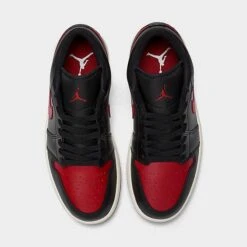 Nike Women's Air Jordan Retro 1 Low Casual Shoes Black/Gym Red/Sail - DC0774 061 -Nikes Shoes Shop DC0774 061 P5