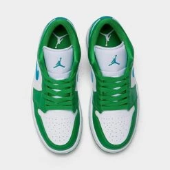 Nike Women's Air Jordan Retro 1 Low Casual Shoes Lucky Green/Aquatone/White - DC0774 304 -Nikes Shoes Shop DC0774 304 P5