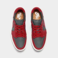 Nike Women's Air Jordan Retro 1 Elevate Low Casual Shoes Dark Grey/Sail/Varsity Red - DH7004 006 -Nikes Shoes Shop DH7004 006 P5