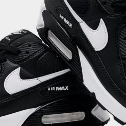 Women's Nike Air Max 90 Casual Shoes Black/Black/White - DH8010 002 -Nikes Shoes Shop DH8010 002 P3