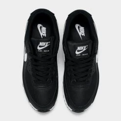 Women's Nike Air Max 90 Casual Shoes Black/Black/White - DH8010 002 -Nikes Shoes Shop DH8010 002 P5