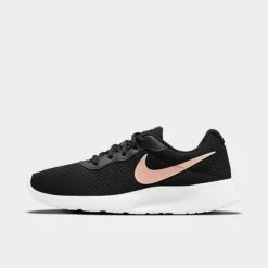 Women's Nike Tanjun Casual Shoes Black/Metallic Red Bronze/Barely Volt/White - DJ6257 001