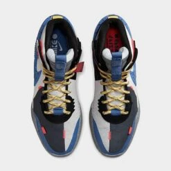 Nike Air Deldon FlyEase Basketball Shoes Summit White/Pure Platinum/Indigo Storm - DM4096 100 -Nikes Shoes Shop DM4096 100 P5