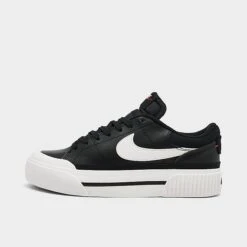 Women's Nike Court Legacy Lift Casual Shoes Black/Sail/White/Team Orange - DM7590Â 001
