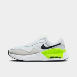 Women's Nike Air Max SYSTM Casual Shoes White/Black/Pure Platinum/Volt - DM9538Â 104