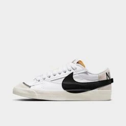 Women's Nike Blazer Low '77 Jumbo Casual Shoes White/Black/Sail - DQ1470 101