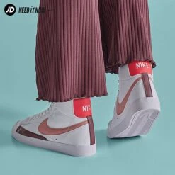 Women's Nike Blazer Mid '77 Next Nature Casual Shoes White/Night Maroon/Siren Red/Red Stardust - DQ4124 105