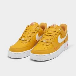 Women's Nike Air Force 1 Low SE 40 Years Casual Shoes Yellow Ochre/Sail/White/Team Orange/Metallic Gold - DQ7582 700 -Nikes Shoes Shop DQ7582 700 P2