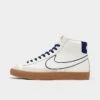 Nike Blazer Mid '77 PRM SE Varsity Casual Shoes Sail/Sail/Midnight Navy/Gum Brown - DQ7672 100 -Nikes Shoes Shop DQ7672 100 P1