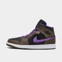 Nike Air Jordan Retro 1 Mid Casual Shoes Palomino/White/Wild Berry - DQ8426 215