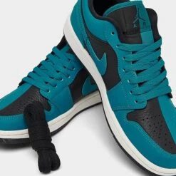 Nike Women's Air Jordan Retro 1 Low SE Casual Shoes Bright Spruce/Black/Sail - DR0502 300 -Nikes Shoes Shop DR0502 300 P3