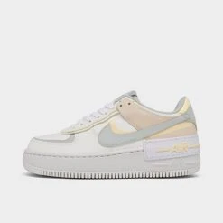 Women's Nike Air Force 1 Shadow Casual Shoes Sail/Light Silver/Citron Tint/Pearl White/White/Summit White - DR7883Â 101
