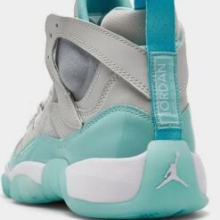 Nike Women's Jordan Jumpman Two Trey Casual Shoes Neutral Grey/White/Bleached Aqua - DR9631 004 -Nikes Shoes Shop DR9631 004 P3