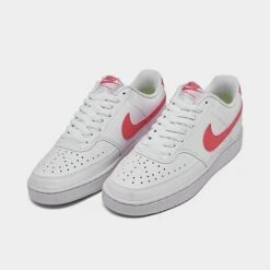 Women's Nike Court Vision Low Next Nature Casual Shoes White/Sea Coral/Volt/Black - DR9885 101 -Nikes Shoes Shop DR9885 101 P2