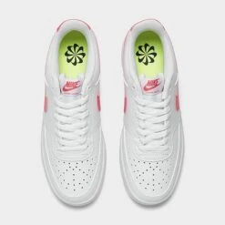 Women's Nike Court Vision Low Next Nature Casual Shoes White/Sea Coral/Volt/Black - DR9885 101 -Nikes Shoes Shop DR9885 101 P5