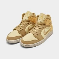 Nike Women's Air Jordan Retro 1 Mid SE Casual Shoes Muslin/Desert/Celestial Gold/Sail - DV0427 102 -Nikes Shoes Shop DV0427 102 P2