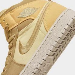 Nike Women's Air Jordan Retro 1 Mid SE Casual Shoes Muslin/Desert/Celestial Gold/Sail - DV0427 102 -Nikes Shoes Shop DV0427 102 P3