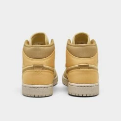 Nike Women's Air Jordan Retro 1 Mid SE Casual Shoes Muslin/Desert/Celestial Gold/Sail - DV0427 102 -Nikes Shoes Shop DV0427 102 P4