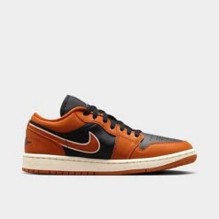 Nike Women's Air Jordan Retro 1 Low SE Casual Shoes Sport Spice/Black/Coconut Milk - DV1299 800 -Nikes Shoes Shop DV1299 800 P3