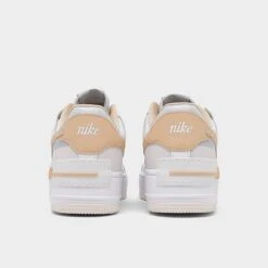 Women's Nike Air Force 1 Shadow Casual Shoes Summit White/Wolf Grey/Pure Platinum/Sesame - DV7449 100 -Nikes Shoes Shop DV7449 100 P4