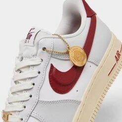 Women's Nike Air Force 1 Low SE Swoosh Pocket Casual Shoes Photon Dust/Team Red/Summit White/Muslin - DV7584 001 -Nikes Shoes Shop DV7584 001 P3