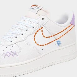 Women's Nike Air Force 1 Low '07 SE Casual Shoes White/Orange/Purple - DX2348 100 -Nikes Shoes Shop DX2348 100 P3