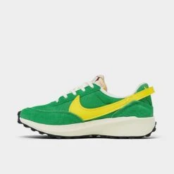 Women's Nike Waffle Debut Casual Shoes Stadium Green/Optic Yellow/Sail/Coconut Milk - DX2931 300