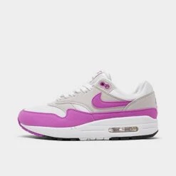 Women's Nike Air Max 1 '87 Casual Shoes Neutral Grey/Fuchsia Dream/White/Black - DZ2628 001
