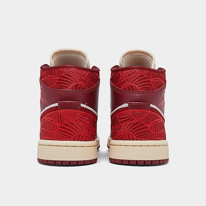 Nike Women's Air Jordan Retro 1 Mid SE Casual Shoes Team Red/University Red/Sail/Muslin - DZ2820 601 6 Nike Women's Air Jordan Retro 1 Mid SE Casual Shoes Team Red/University Red/Sail/Muslin - DZ2820 601 - Image 4