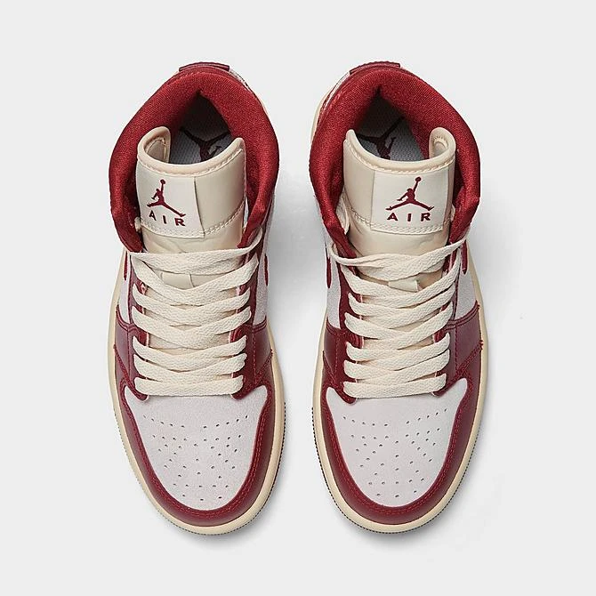 Nike Women's Air Jordan Retro 1 Mid SE Casual Shoes Team Red/University Red/Sail/Muslin - DZ2820 601 7 Nike Women's Air Jordan Retro 1 Mid SE Casual Shoes Team Red/University Red/Sail/Muslin - DZ2820 601 - Image 5