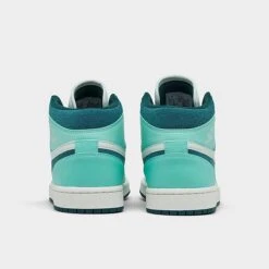 Nike Women's Air Jordan 1 Mid SE Casual Shoes Bleached Turquoise/Sky J Teal/Barely Green - DZ3745 300 11 Nike Women's Air Jordan 1 Mid SE Casual Shoes Bleached Turquoise/Sky J Teal/Barely Green - DZ3745 300 -Nikes Shoes Shop DZ3745 300 P4