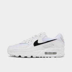 Women's Nike Air Max 90 Casual Shoes White/Black - DZ5212Â 100