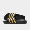 Women's Adidas Originals Adilette Aqua Slide Sandals Black/Gold - EG1758 001 -Nikes Shoes Shop EG1758 001 P1