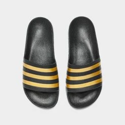 Women's Adidas Originals Adilette Aqua Slide Sandals Black/Gold - EG1758 001 -Nikes Shoes Shop EG1758 001 P5