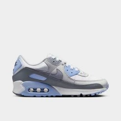 Women's Nike Air Max 90 Casual Shoes White/Photon Dust/Cobalt Bliss/Wolf Grey - FB8570 100 -Nikes Shoes Shop FB8570 100 P3
