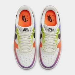 Women's Nike Air Force 1 Low Casual Shoes Summit White/Black/Bright Mandarin/Action Grape/Action Green/Citron Tint - FD0801 100 -Nikes Shoes Shop FD0801 100 P5