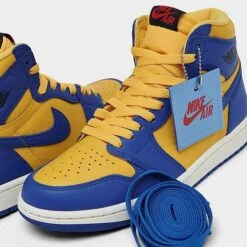 Nike Women's Air Jordan Retro 1 High OG Casual Shoes Varsity Maize/Game Royal/Sail - FD2596 700 -Nikes Shoes Shop FD2596 700 P3