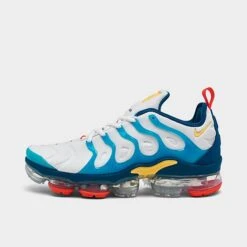 Nike Air VaporMax Plus Running Shoes White/Citron Pulse/Industrial Blue - FJ3999 100