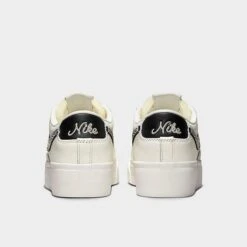 Women's Nike Blazer Low Platform SE Needlework Casual Shoes Sail/Gum Medium Brown/Tawny/Black - FJ4556 133 -Nikes Shoes Shop FJ4556 133 P4