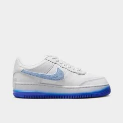 Women's Nike Air Force 1 Shadow SE Chenille Swoosh Casual Shoes Shadow White/Royal Tint/Pink Spell/Racer Blue - FJ4567 100 -Nikes Shoes Shop FJ4567 100 P3