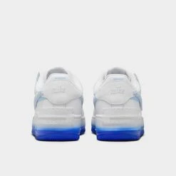 Women's Nike Air Force 1 Shadow SE Chenille Swoosh Casual Shoes Shadow White/Royal Tint/Pink Spell/Racer Blue - FJ4567 100 -Nikes Shoes Shop FJ4567 100 P4