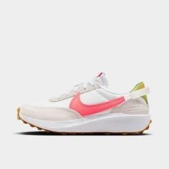 Women's Nike Waffle Debut Casual Shoes White/Bright Cactus/Phantom/Hot Punch - FJ4572 100
