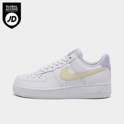 Women's Nike Air Force 1 Low Casual Shoes White/Coconut Milk/Oxygen Purple - FN3501 100