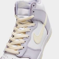 Women's Nike Dunk High Retro Casual Shoes White/Coconut Milk/Oxygen Purple - FN3504 100 -Nikes Shoes Shop FN3504 100 P3