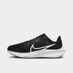 Women's Nike Zoom Pegasus 40 Running Shoes (Wide Width) Black/Iron Grey/White - FN7991 001