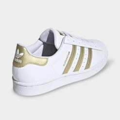 Women's Adidas Originals Superstar Casual Shoes White/Gold Metallic/White - FX7483 100 -Nikes Shoes Shop FX7483 100 P4