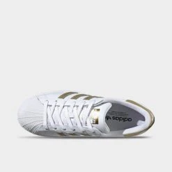Women's Adidas Originals Superstar Casual Shoes White/Gold Metallic/White - FX7483 100 -Nikes Shoes Shop FX7483 100 P5